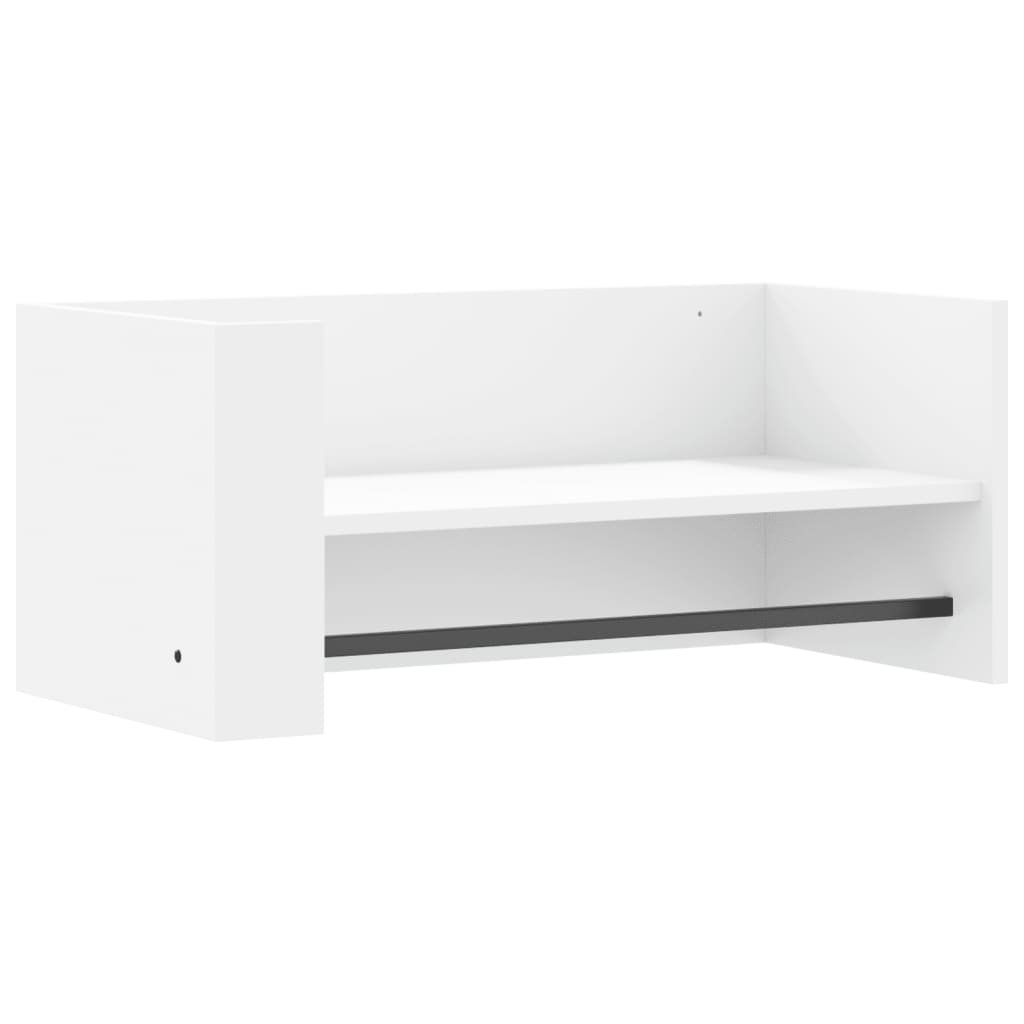 Vidaxl Półka Wisząca, Biała, 70,5X35X30,5 Cm, Materiał Drewnopochodny