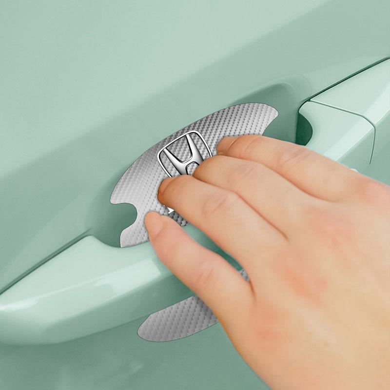 4 шт./компл. Наклейка на ручку двери автомобиля против царапин, углеродное волокно для Honda Civic Fit Jazz Accord Pilot Passport Stepwgn CRV BRV HRV Vezel