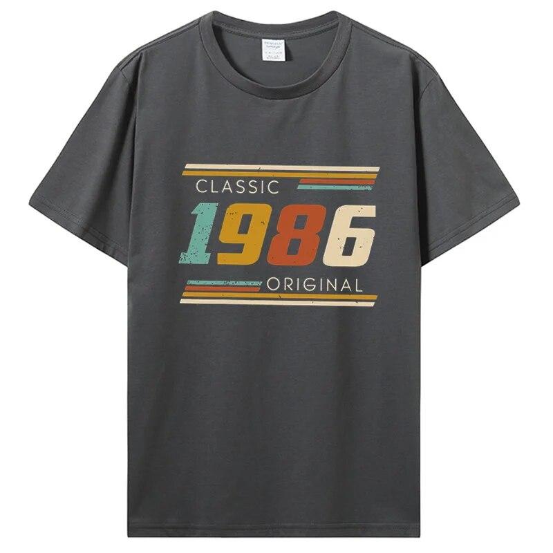 Забавные винтажные футболки 1986 года, летняя стильная хлопковая футболка с графическим рисунком, уличная одежда, подарки на день рождения, футболка унисекс, одежда больших размеров