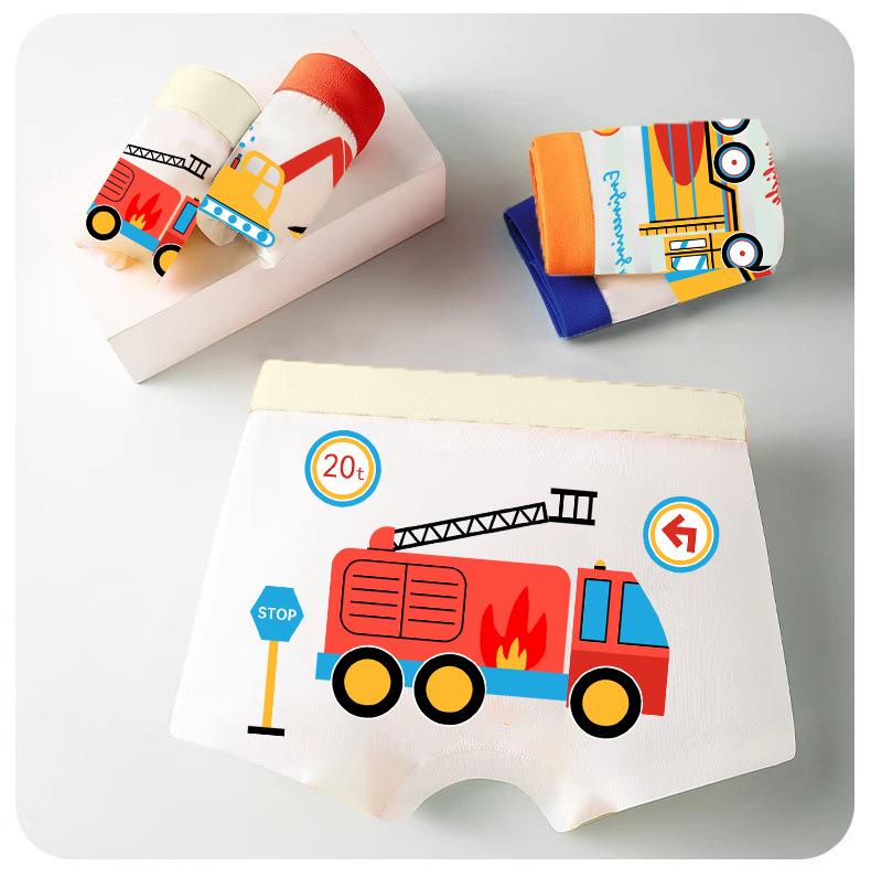 Детские мультяшные хлопковые боксеры средней посадки - Дышащее нижнее белье для учеников класса А