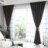 Однотонная европейская ткань для штор блэкаут, готовое изделие на заказ для гостиной, спальни, кабинета, звукоизоляция и теплоизоляция