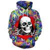 Men's 3D Digital Printed Hoodie Funny Halloween Horror Series Pullover Sweatshirt