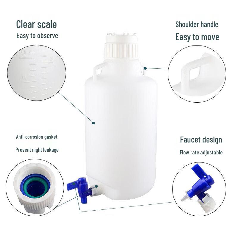 Пластиковая бутылка Ri Qiang HDPE для жидких средств с краником