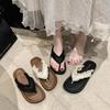 Fashion Comemore Summer Women Flip Flops Fashion Versatile Tassel Thick Bottom Beach Sandals Slides Casual Flat Indoor Outside Shoes