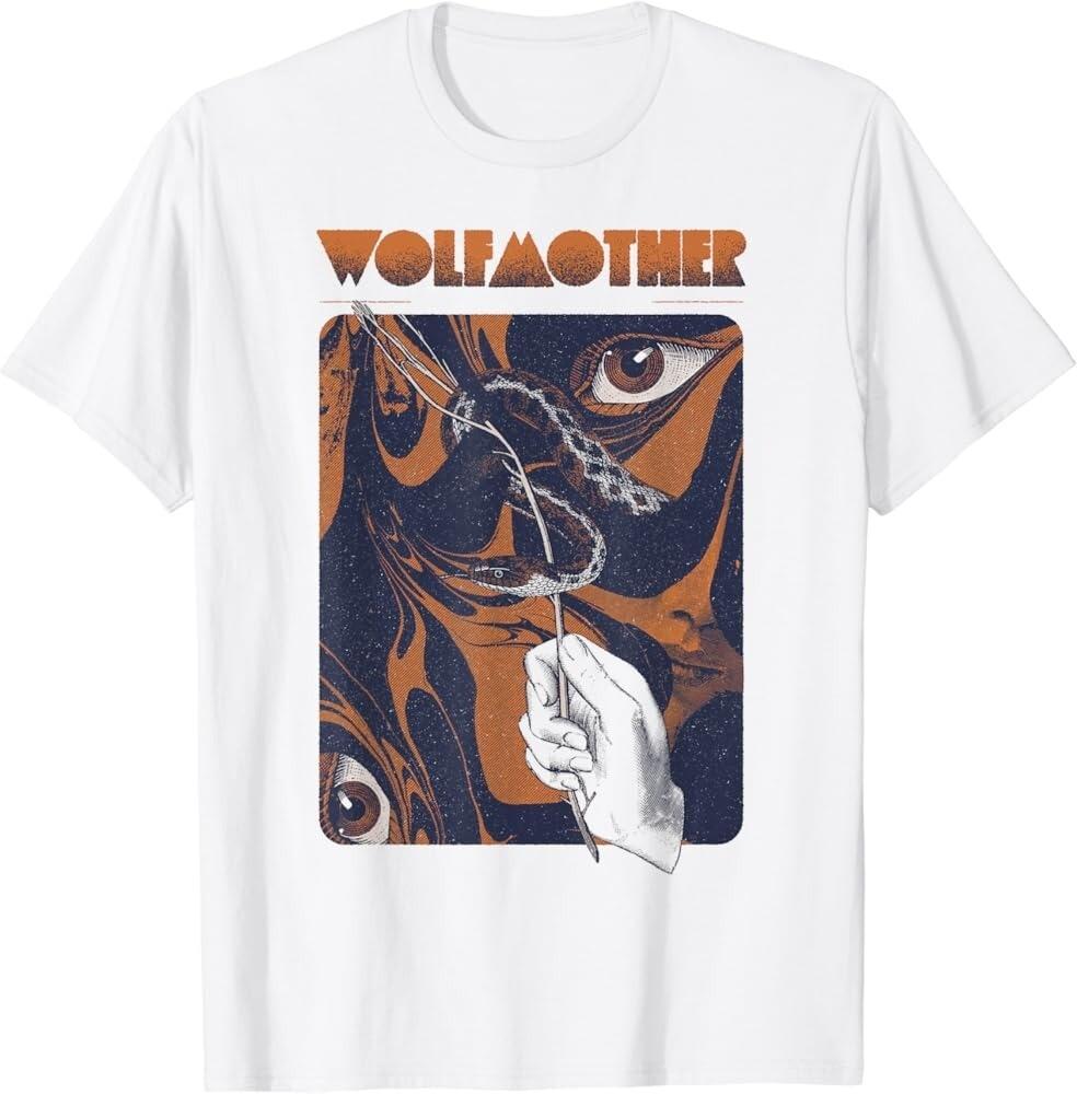 Wolfmother Футболка Белого Цвета 100% Хлопок Все Размеры BT698 Унисекс Футболка