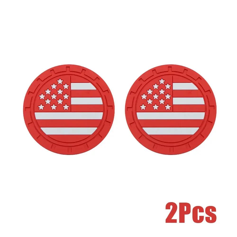2pcs Universal Car Non-slip Bottle Holder Mat Auto Heat ulation Coaster Car Flag Styling Cup Pad Car Interior Accessories