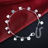 925 Silver-plated European, American, Japanese and Korean Couples Heart-to-heart Girl Bracelet Anklet Fashion Jewelry