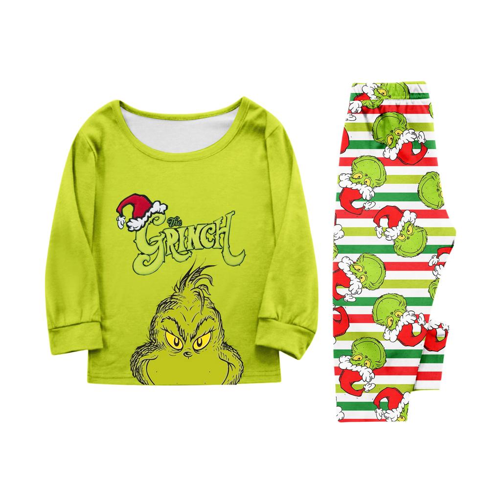 Родительско-детский домашний костюм с рождественским принтом, топ с длинным рукавом и брюки