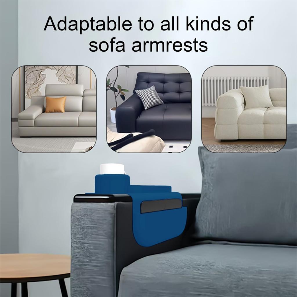 Силиконовый подстаканник для дивана, Непроливающийся, Нескользящий подлокотник для дивана, Грязеотталкивающий силиконовый подлокотник для дивана, Многофункциональный съемный органайзер для закусок и напитков