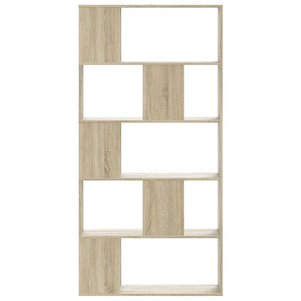 Bookshelf 5 Shelves Sonoma Oak Finish 80.5 x 23.5 x 162.5 cm Particleboard