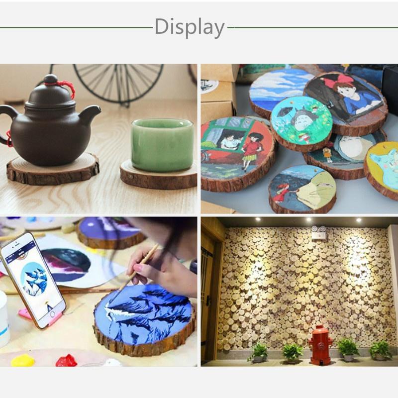 10 шт., круглые необработанные ломтики дерева из натуральной сосны, круги с корой дерева, бревна, диски, сделай сам, поделки, картина для свадебной вечеринки