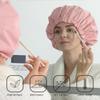 Reusable shower cap with dry hair function, suitable for women, microfiber towel fabric, silky satin surface, 100% waterproof, s