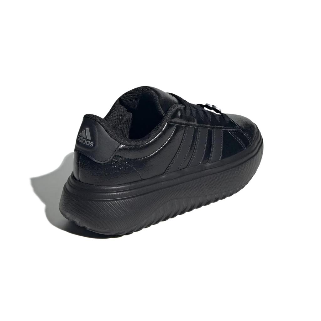 Adidas Grand Court Platform Comfortable Durable Low-Top Tennis Shoes Women Sneakers Black JH8668