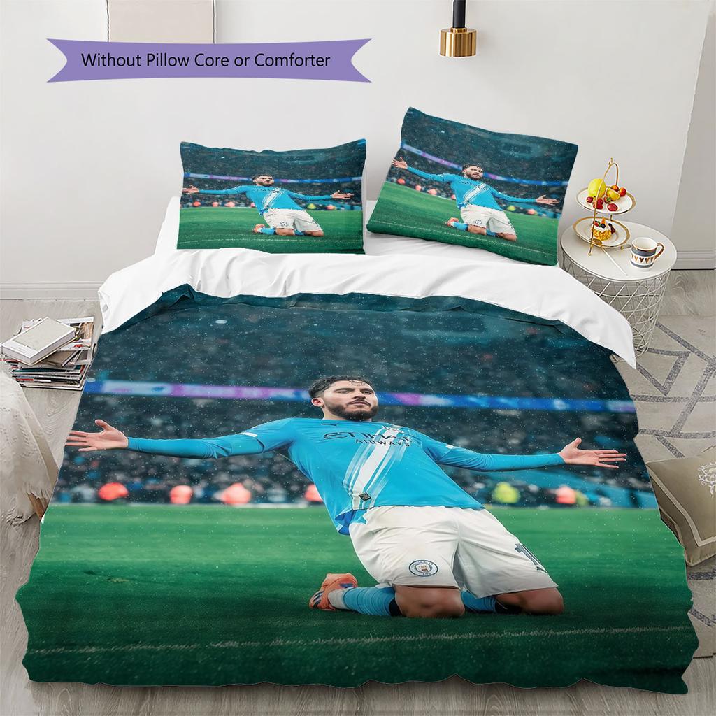 Rayan Cherki Pattern Bedding Home Decoration Birthday Gift ( 1 duvet cover + 2 pillowcase, without core),fan merchandise.