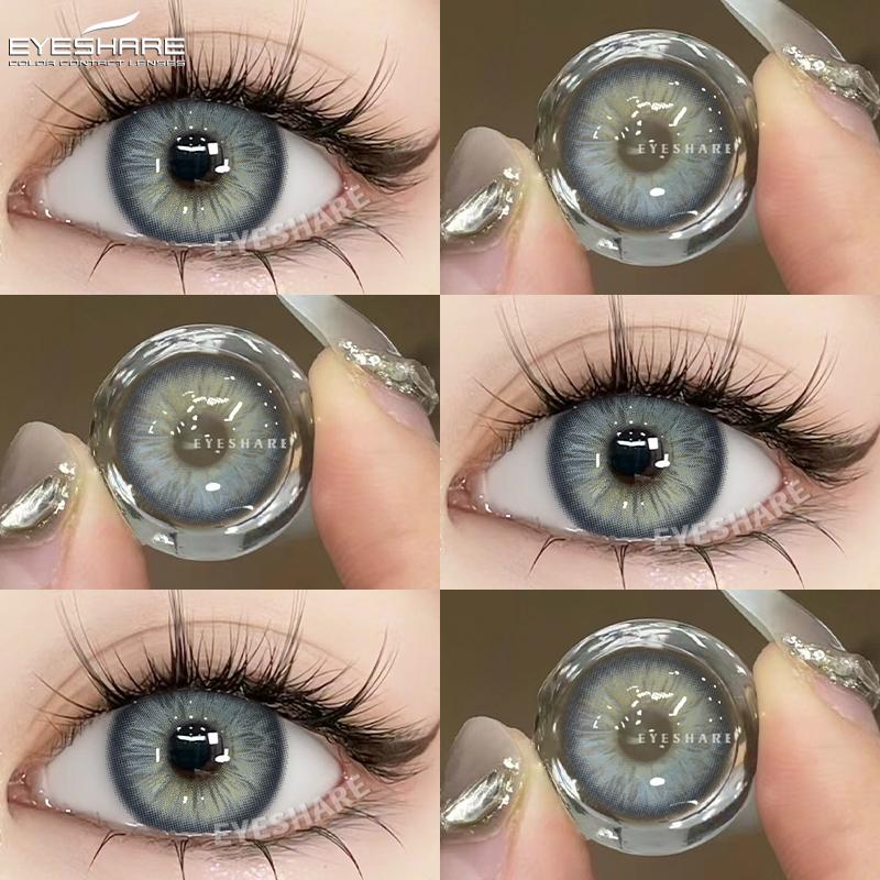 Eyeshare Ежегодные контактные линзы синего цвета - Усильте свой естественный цвет глаз с дизайном в корейском стиле
