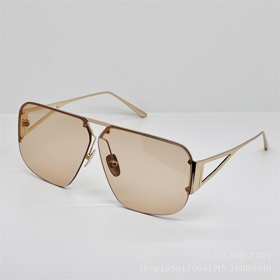 High-quality translucent brown sunglasses for women, stylish large-frame internet celebrity style, fashionable sunglasses for big faces1065