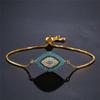 Turkish Lucky Evil Eye Bracelet Gold Color Bangle Rhinestone Blue Eyes Bracelet For Women Men Couple Gothic
