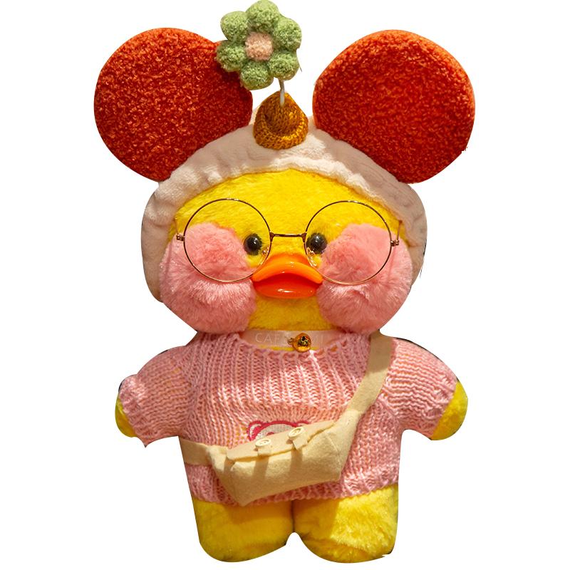 Оптовая продажа 30 см Милая плюшевая игрушка-утка Lalafanfan Cafe, набитая мягкая кавайная кукла-утка, животное-подушка, подарок на день рождения для детей