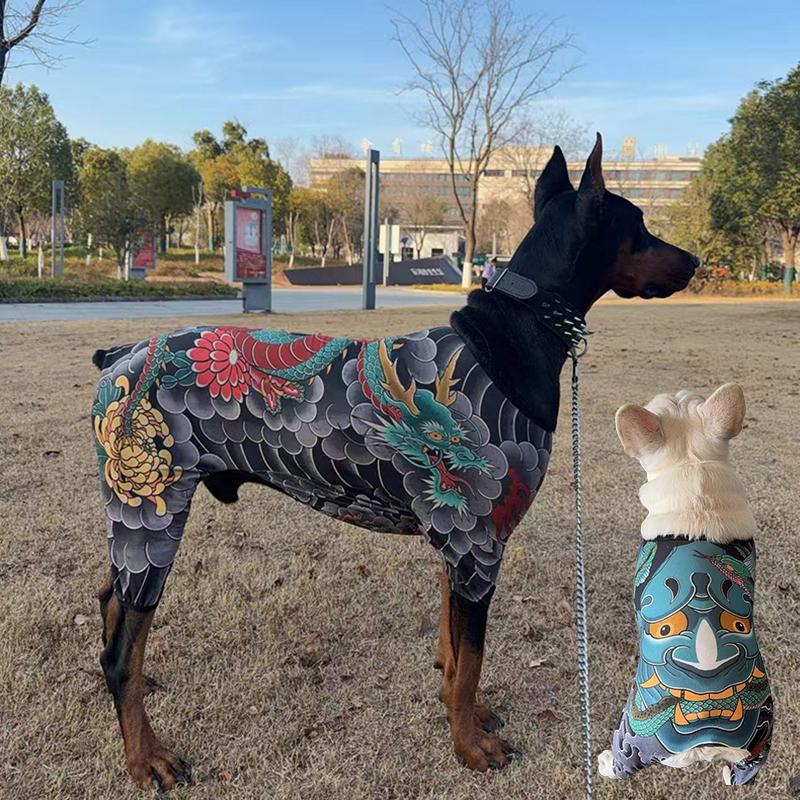 Ultra-Thin Mesh Pet Tattoo Vest – 4-Season Breathable Sleeveless Shirt with Cool Prints for Dogs & Cats, Fun & Stylish