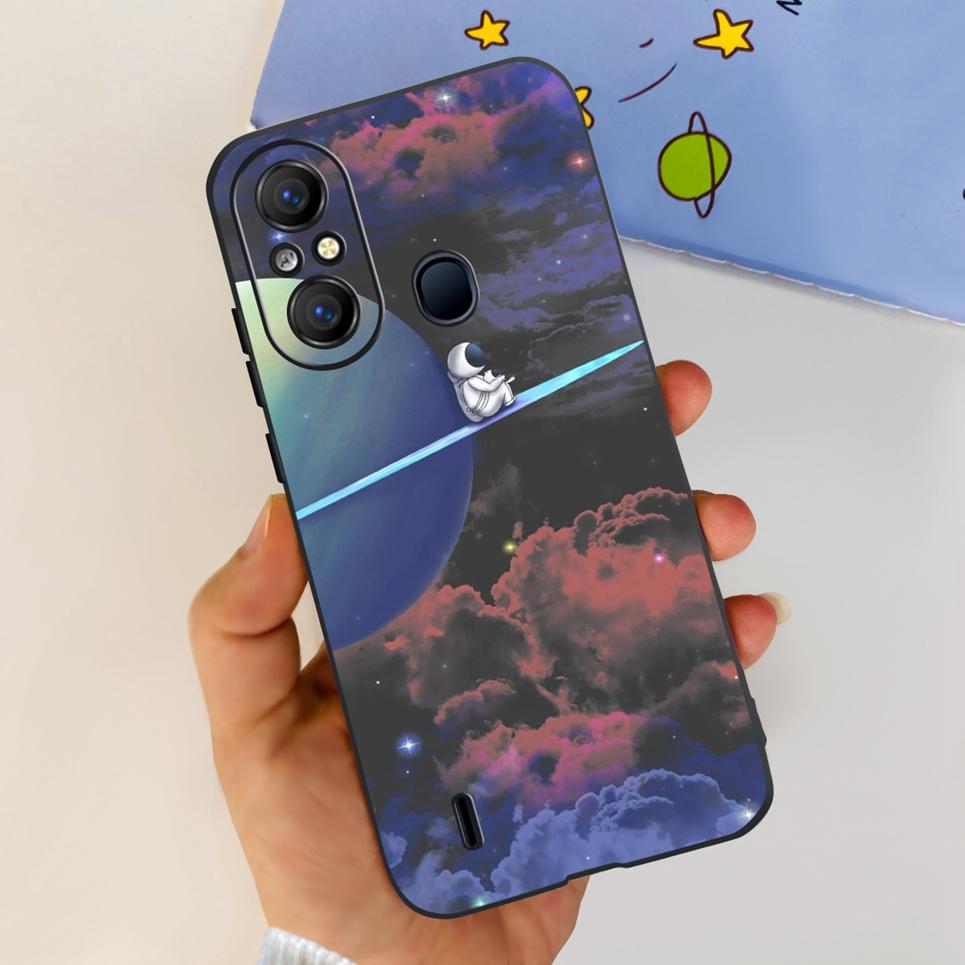 For ITEL A58 ITEL A49 Back Cover Jelly Stylish Beauty Pattern Printed Phone Case For ItelA48 A 49 Soft Black Matte Silicone Etui