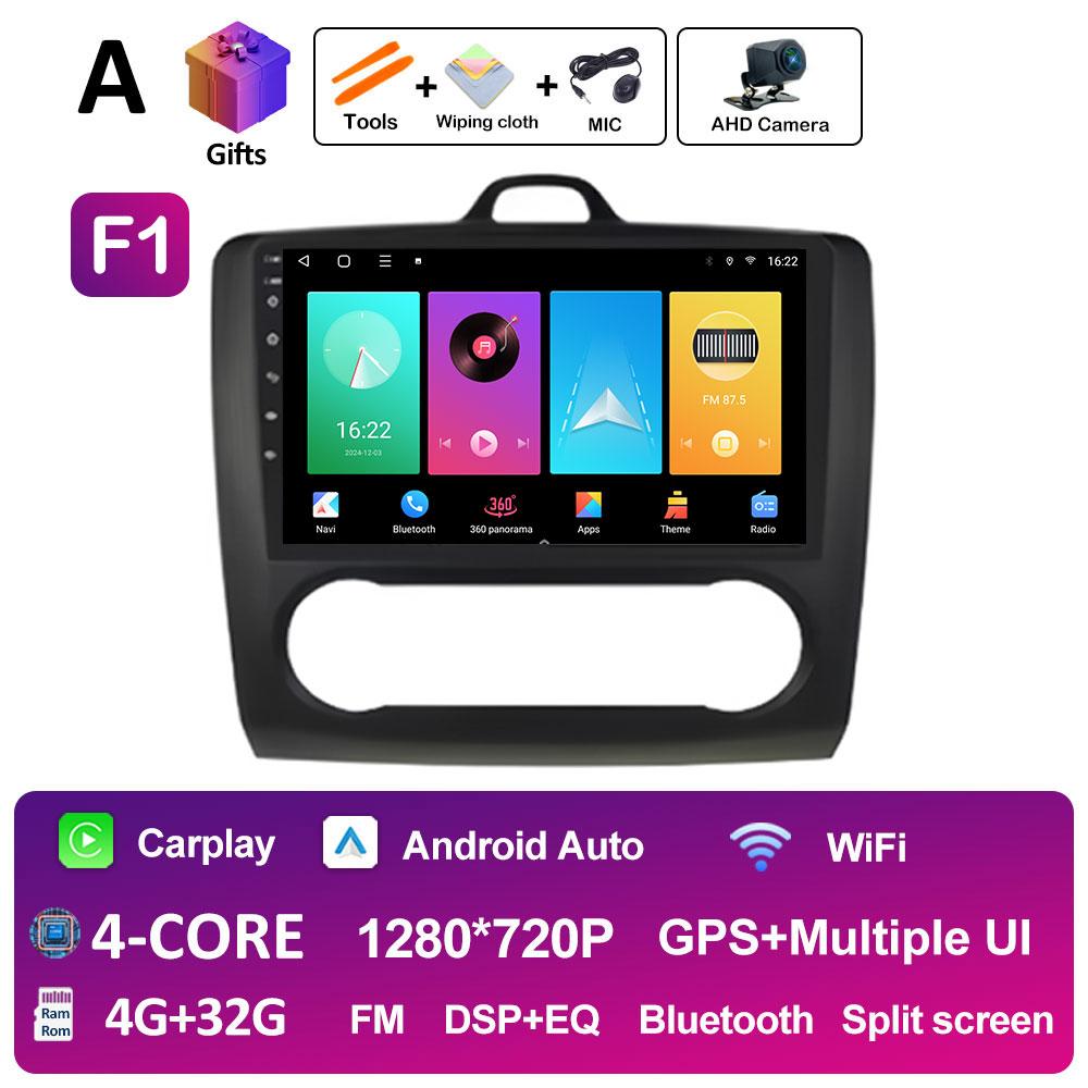 Беспроводной Android Auto Carplay для Ford Focus 2 3 Mk2 Mk3 2004 2005 2006 2007 2008 - 2011 Автомобильный видеоплеер 2.5D сенсорный экран WIFI