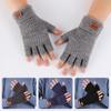 Men Hand Warmer Knitting Gloves Fingerless Warm Alpaca Wool Winter Half Finger