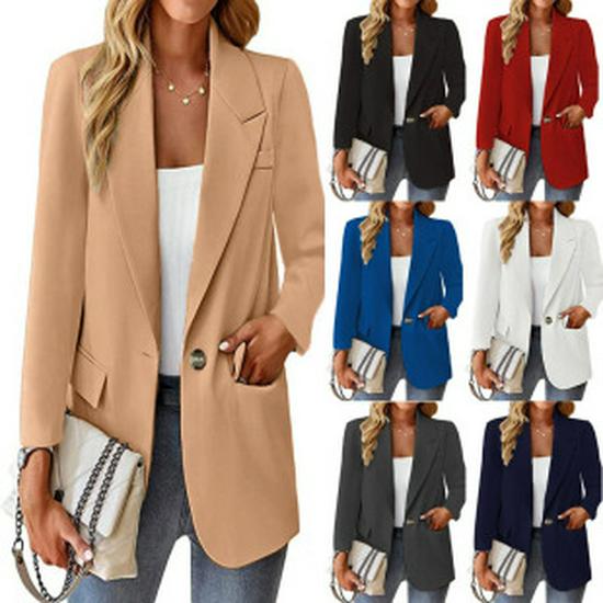 Женский приталенный блейзер с семью рукавами из легкой ткани для стиля business casual