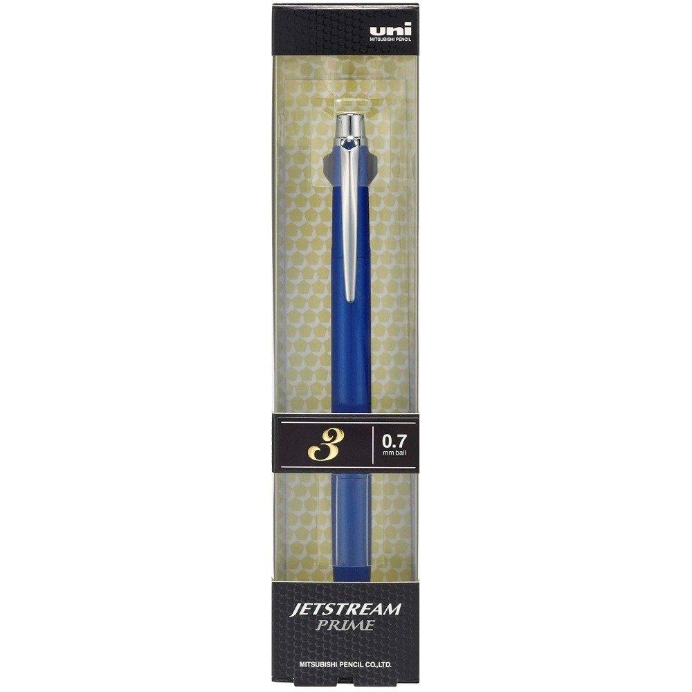 Шариковая ручка Mitsubishi Pencil Jetstream Prime, нажимной механизм, 3 цвета SXE3-3000-07, темно-синий, 0,7 мм