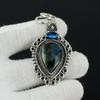 Labradorite, Blue Topaz Gemstone Silver Pendant, 925 Sterling Silver Jewelry Pendant, Natural Labradorite Pendant For Women Pendant For Gift