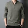 Long-sleeved T-shirt Men's Spring and Autumn New Half-zip Stand-up Collar Bottoming Shirt Middle-aged Casual Fashion Trend Daddy Sweatshirt