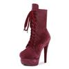 15Cm Thin Heel Popular Short Tube Chinese Velvet Solid Color Pole Dance Training Low Boots High Heels Dance Shoes Shiny Catwalk Shoes Women