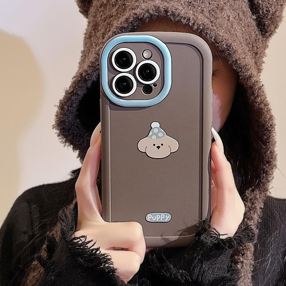 Cute Couple Apple 16 Mobile Phone Case IPhone 15 Promax Silicone 13 Suitable for 14 Puppy Avatar