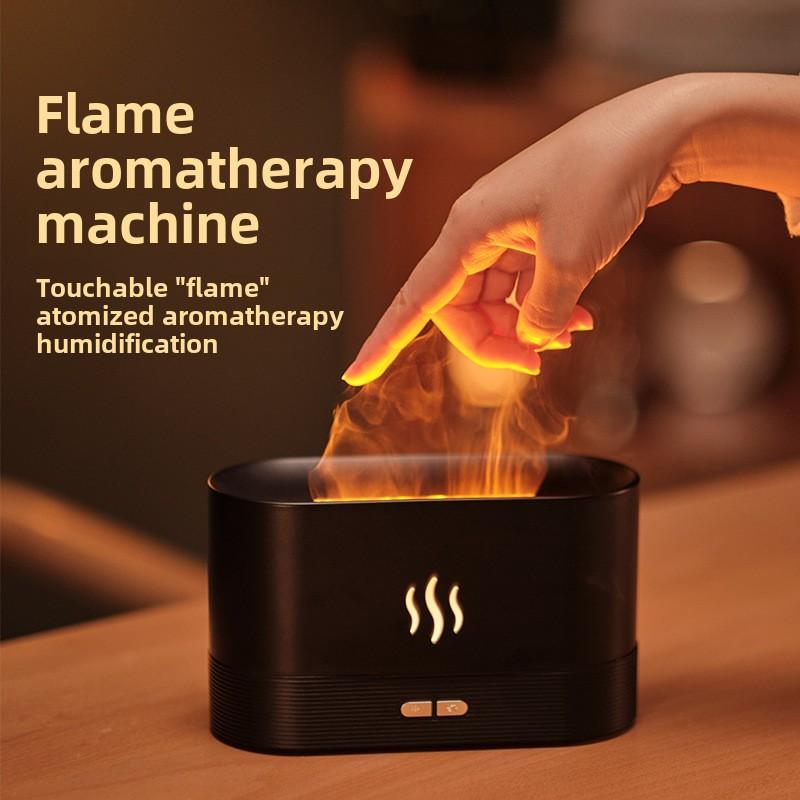 Увлажнитель с ароматом, интеллектуальный увлажнитель воздуха с эффектом танцующего пламени, два режима яркости, бытовой диффузор эфирных масел