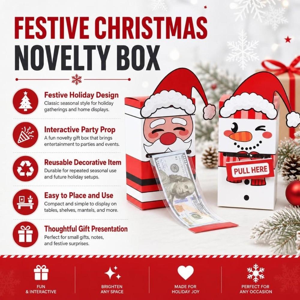 Santa Snowman Christmas Money Grabbing Box Funny Money Drawing Box Family Gathering