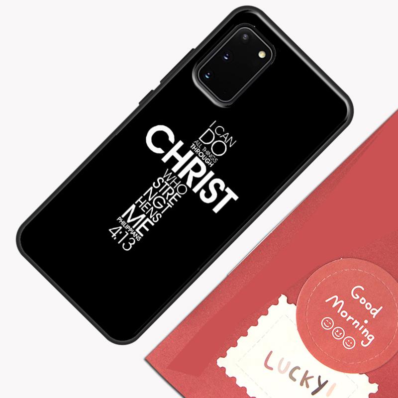 Чехол для телефона с крестом и стихом из Библии о Иисусе Христе для Samsung Galaxy S25 S24 S20 S21 S22 S23 Ultra S9 S10 Plus S23 FE Защитный корпус