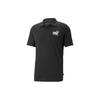 Logo Print Short Sleeve Polo Shirt Men Tops Black 677139-01