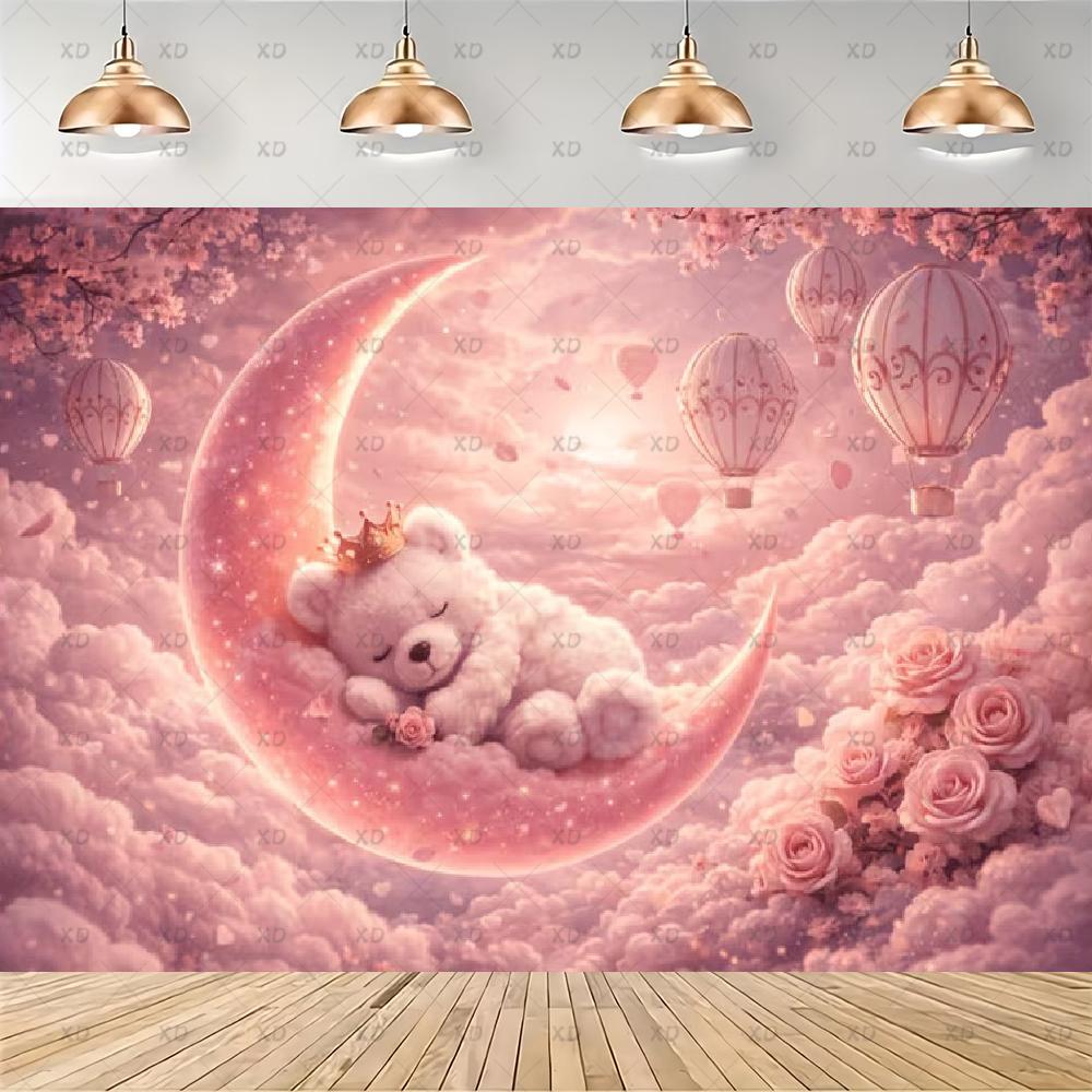 Pink Teddy Bear Photography Backdrop Sweet Dreamy Birthday Party Decoration Background Baby Shower Photo Booth Banner Supplies