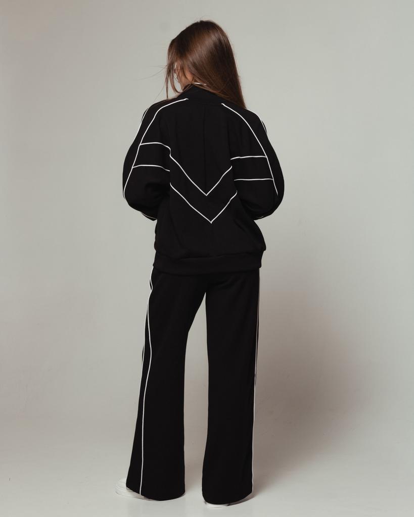 Костюм спортивный женский Samsara 1300 36 черный (кофта, штаны)