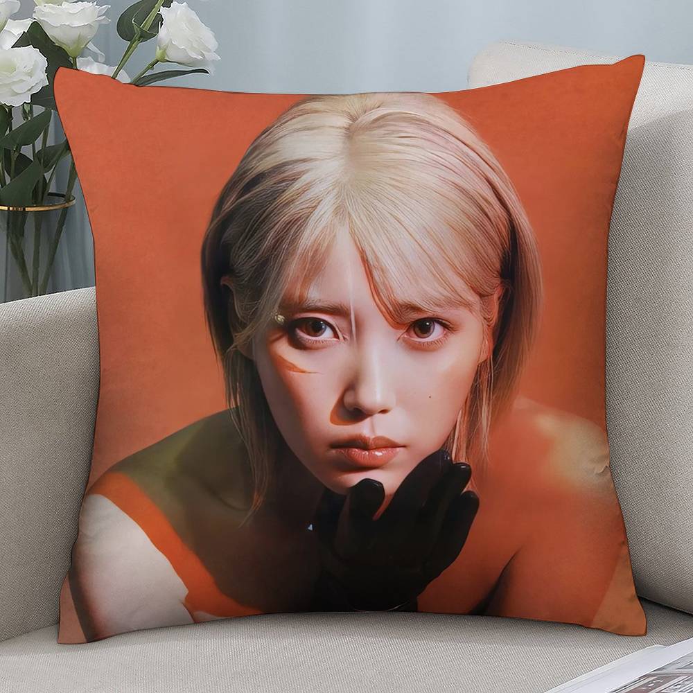 Kpop I-IU Милая наволочка Короткий плюш Двусторонняя печать Квадратные наволочки для диванных подушек Домашний декор для подушек