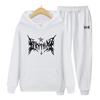 Women's Long Sleeves Hoodies Set for Women Streetwear Gothic Letter Y2k Hooded Sweatshirt Casual Loose Woman Clothes