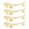 4Pcs Chopstick Rest Smoother Surfaces Reusable Cute Animal Design Gold Chopstick Rest for Home Restaurant PartyDachshund