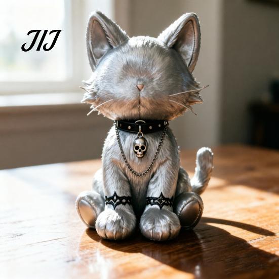 Cute Witchy Room Accents Gothic Animal Wooden Figurines, Pirate Style Cat Rabbit 2D Flat Desktop Fashionable Birthday Gifts Ornaments, Statues