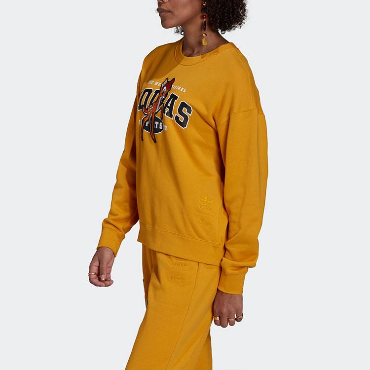 Adidas Originals X Disney Бэмби Пуловер Свитшот в стиле колледжа Женский свитшот Золотой HD2755