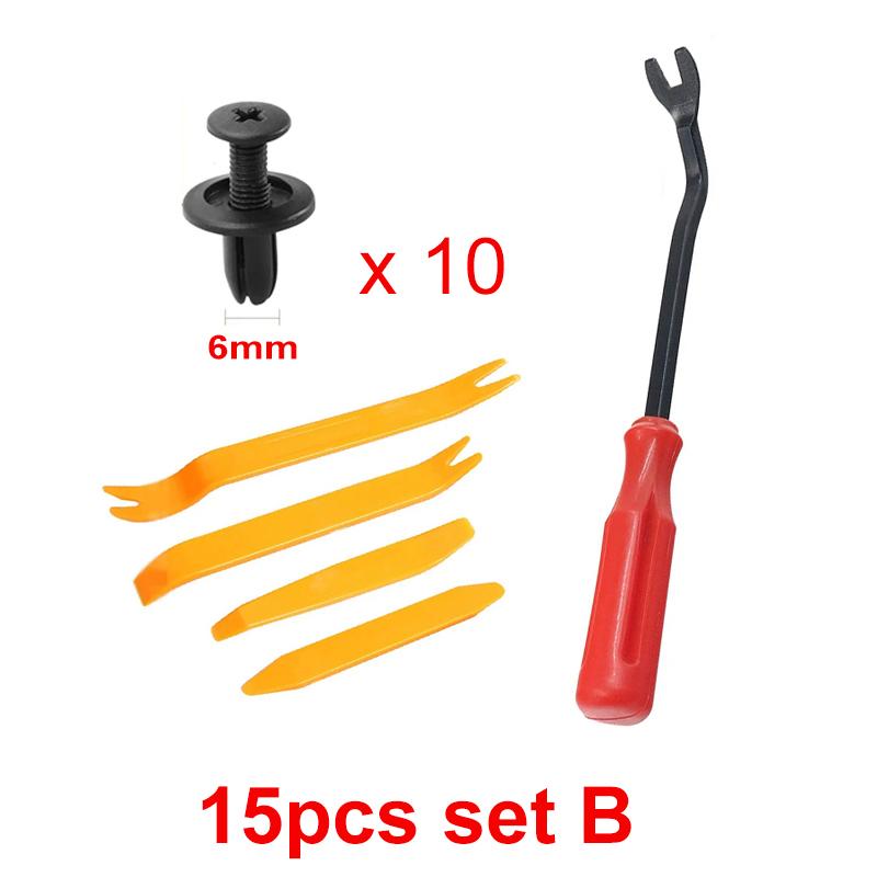 Комплект зажимов для автомобильного крепежа, комплект зажимов для заклепок на крыльях, 6 мм/8 мм, автомобильный кузов, бампер, панель отделки дверей, фиксатор, пластиковый штифт, ремонт заклепок