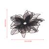 Multi-Layer White Black Lace Beads Organza Flower Sew On Patch For Wedding Evening Dress Decoration Applique
