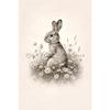 Vintage Cute Easter Bunny Spring Flower Animal Rabbit Carrot Art Poster Canvas Painting Wall Prints Picture for Room Home Decor