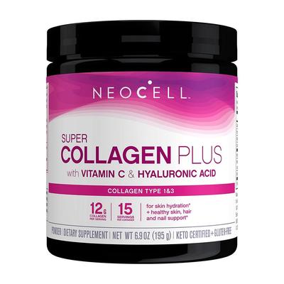 Super Collagen Plus с витамином C и гиалуроновой кислотой в порошке, 15 порций, 6,9 унций