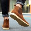 Shoes Man Winter Men Ankle Chelsea Boots New Fashion Casual  Male Shoes Cow Suede Leather Slip Ons Plush Warm Man Snow Boots