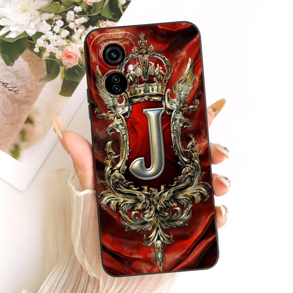 Чехол для Tecno Spark 9 Pro KH7 KH7n Чехол для Tecno Spark 9T Case KH6 Силиконовый Роскошная Корона Мода Буквы от A до Z 2D Расписной Корпус