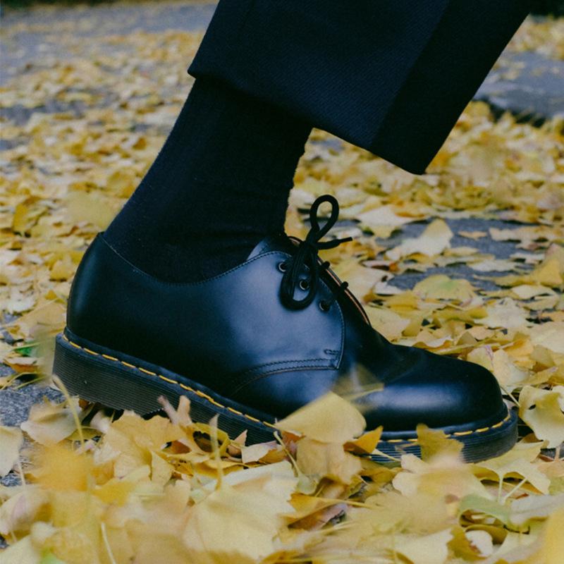 Women's Dr. Martin Japanese College Style Leather 1461 Shoes - Yang Mi Low-Top, Unisex 3-Hole Design